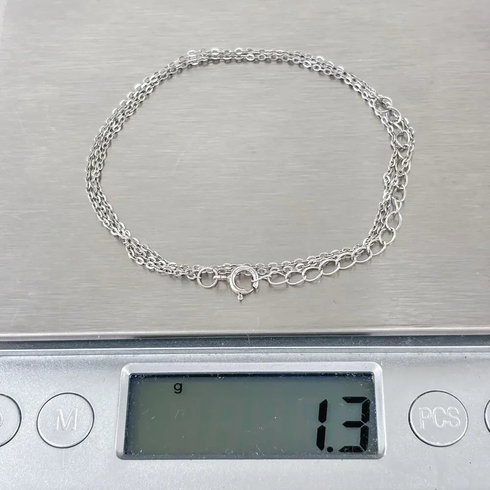 Cable Link Chain Necklace | Vintage Sterling Silver 925 | 17.5